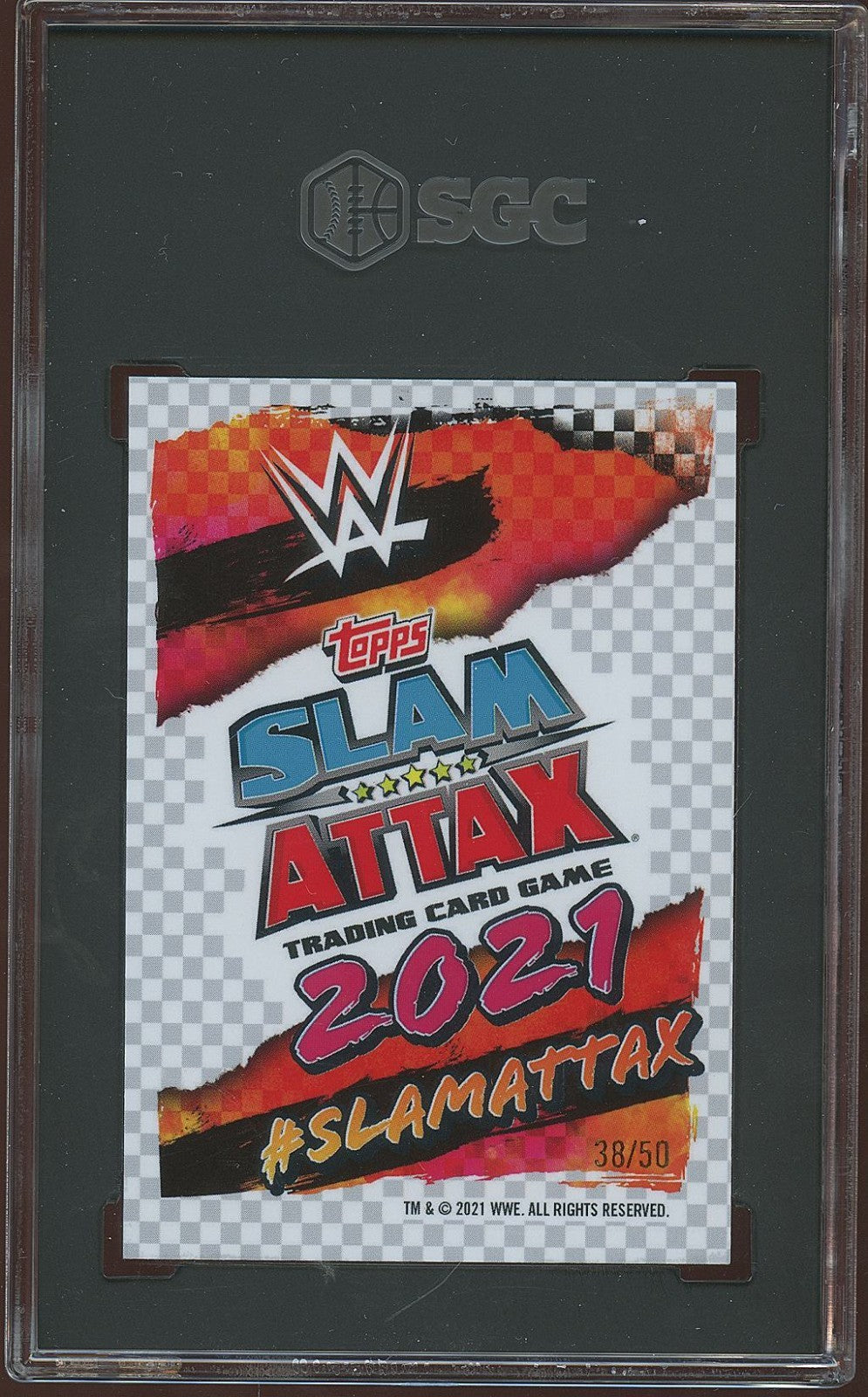 Rhea Ripley 2021 Topps Chrome Attax Green Refractor 2nd Year WWE 38/50 SGC 9.5
