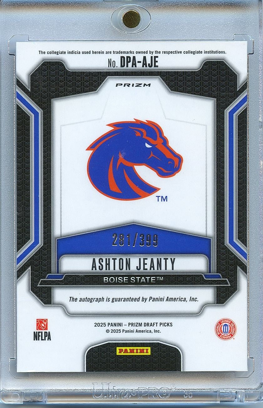 Ashton Jeanty 2025 Prizm Draft Red Auto Autograph RC Boise State Raiders 281/399