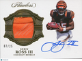 John Ross III 2017 Flawless Auto Autograph Glove Rookie Cincinnati Bengals 7/25