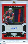 Treveyon Henderson 2025 Certified Auto Autograph Patch Red RC Patriots 9/25