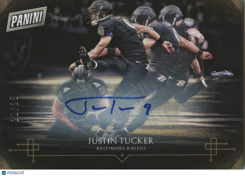 Justin Tucker 2015 Panini Black Friday Auto Autograph Baltimore Ravens 21/25