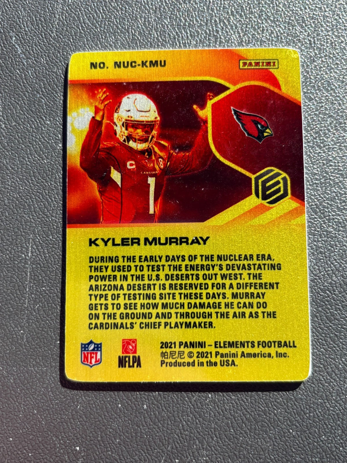 Kyler Murray 2021 Elements Nuclear SSP CASE HIT Metal Card Arizona Cardinals