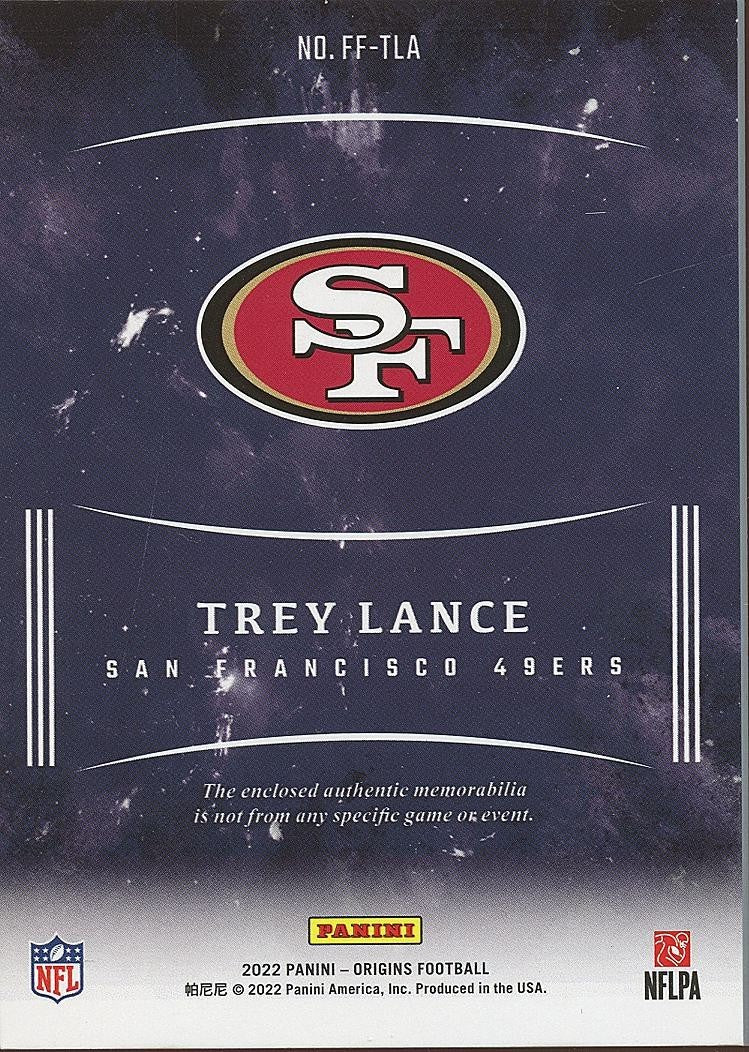 Trey Lance 2022 Origins Green Jersey Patch SSP San Francisco 49ers 8/10