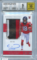 Calvin Ridley 2018 National Treasures Auto Autograph Patch RC Falcons /99 BGS 9