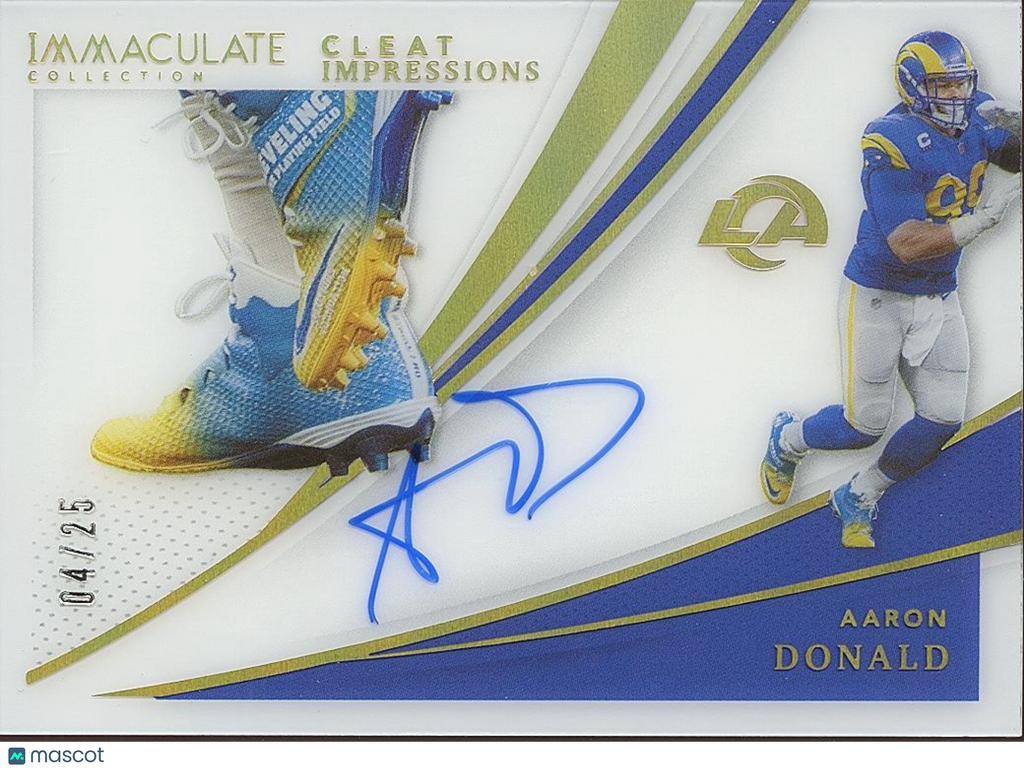 Aaron Donald 2024 Immaculate Cleat On Card Auto Autograph Los Angeles Rams 4/25