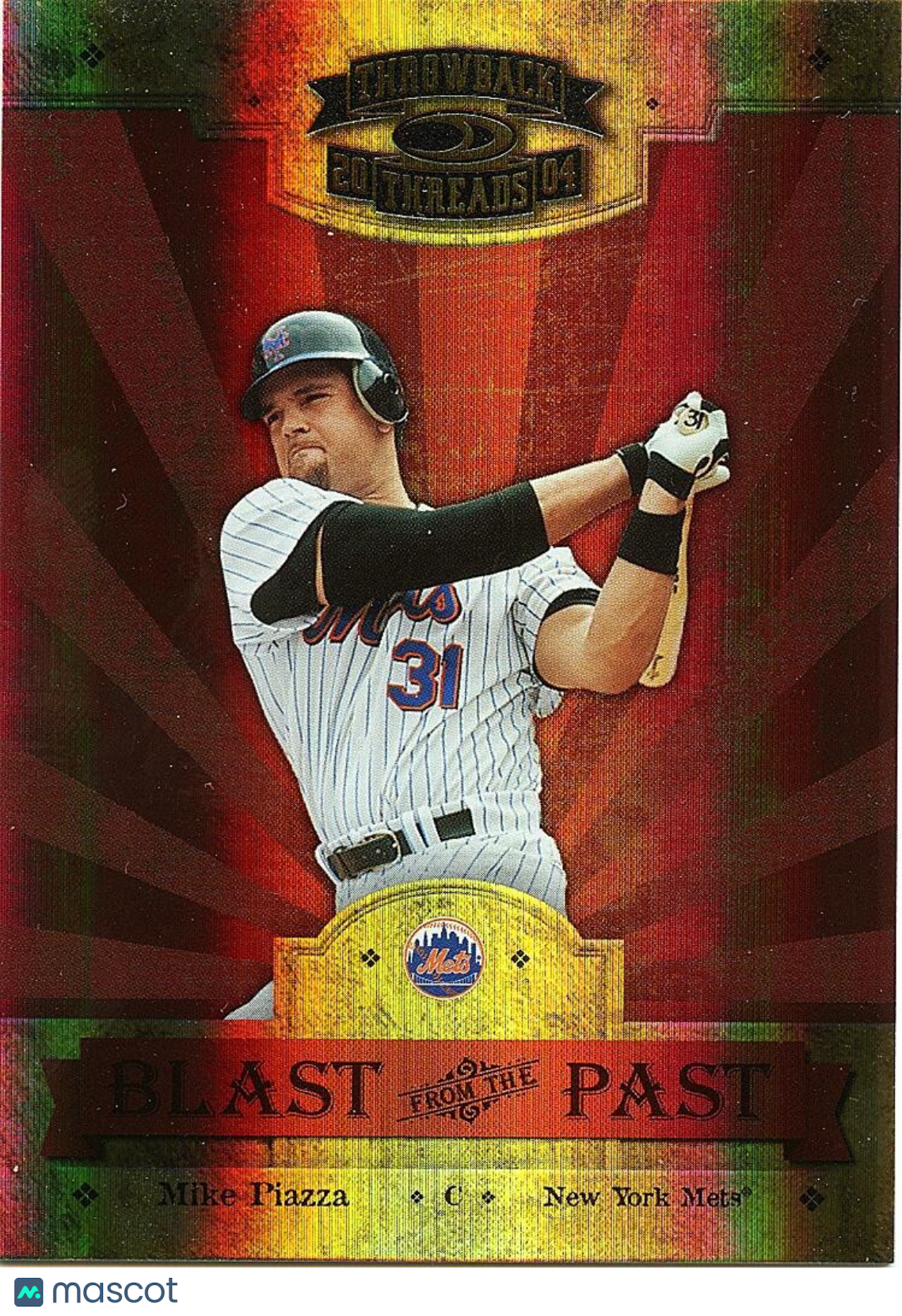 Mike Piazza 2004 Donruss Threads Blast From The Past GOLD New York Mets 4/100