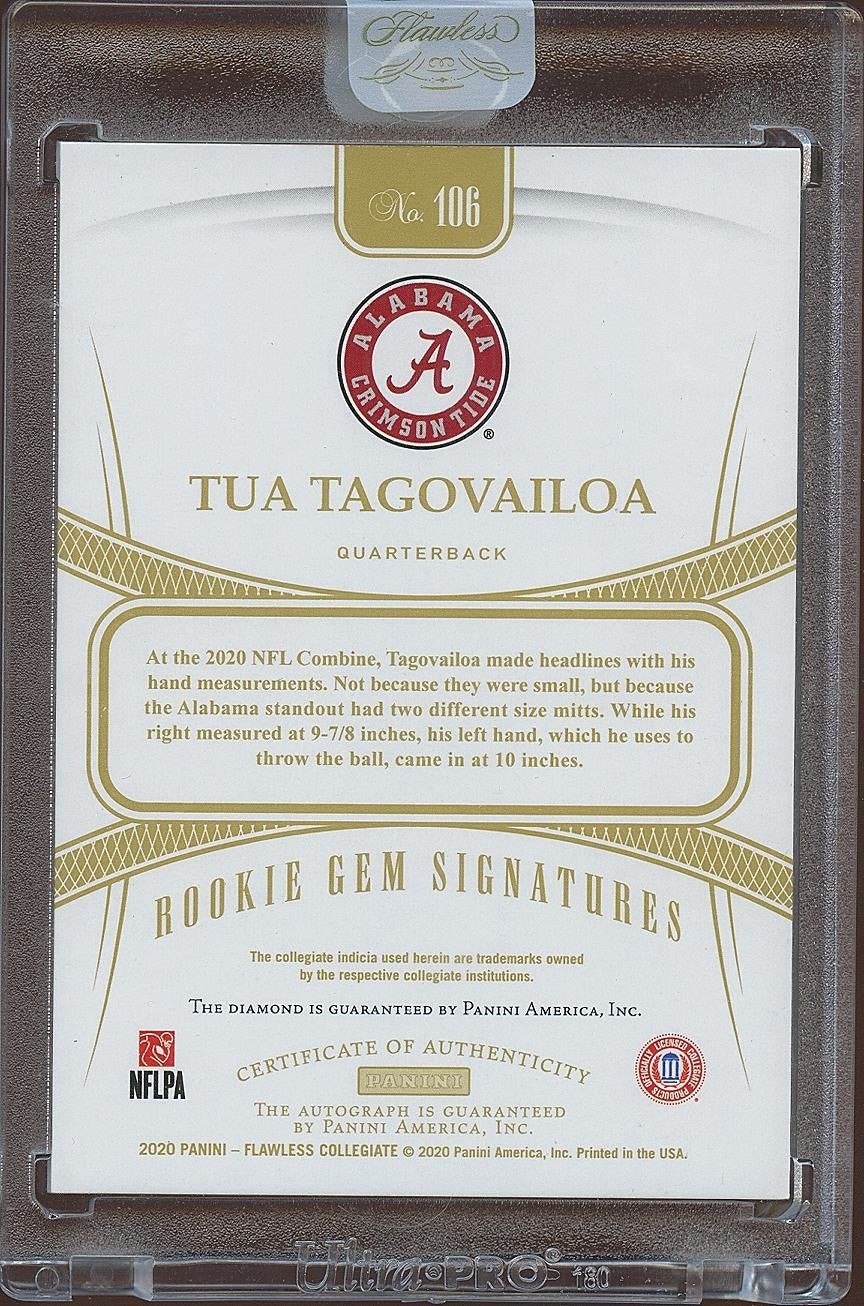 Tua Tagovailoa 2020 Flawless Diamond Auto Autograph RC Alabama Dolphins 20/25