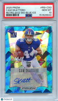 Cam Skattebo 2025 Prizm Blue Ice Auto Autograph RC New York Giants 60/99 PSA 10