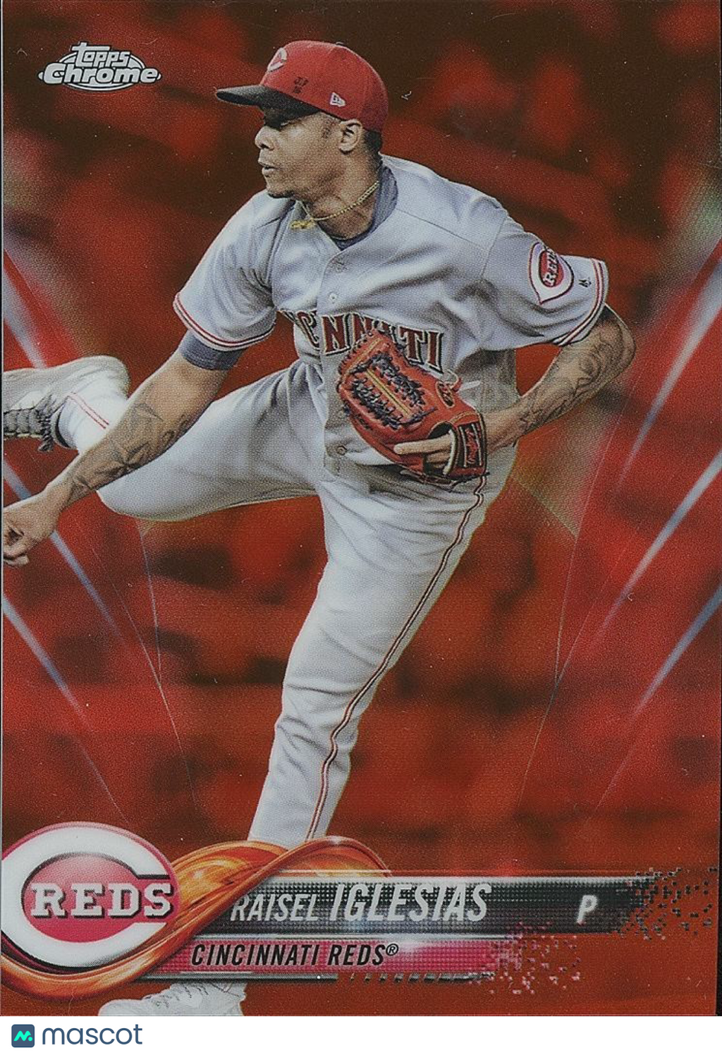 Raisel Iglesias 2018 Topps Chrome RED Refractor Cincinnati Reds 3/5