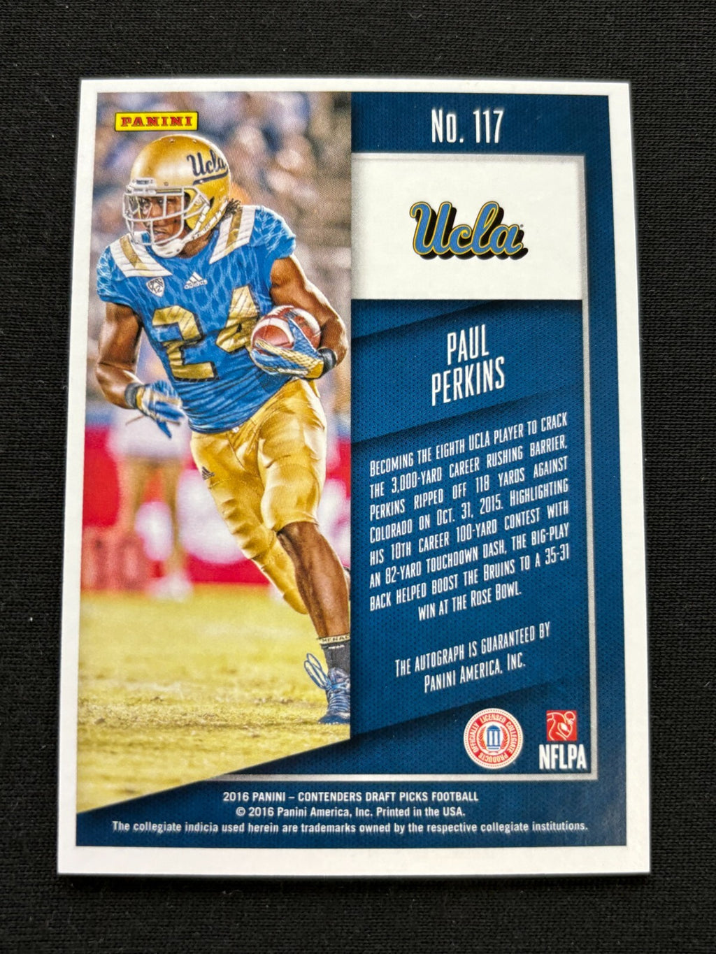 Paul Perkins 2016 Contenders Cracked Ice Auto Autograph RC UCLA Giants 2/23