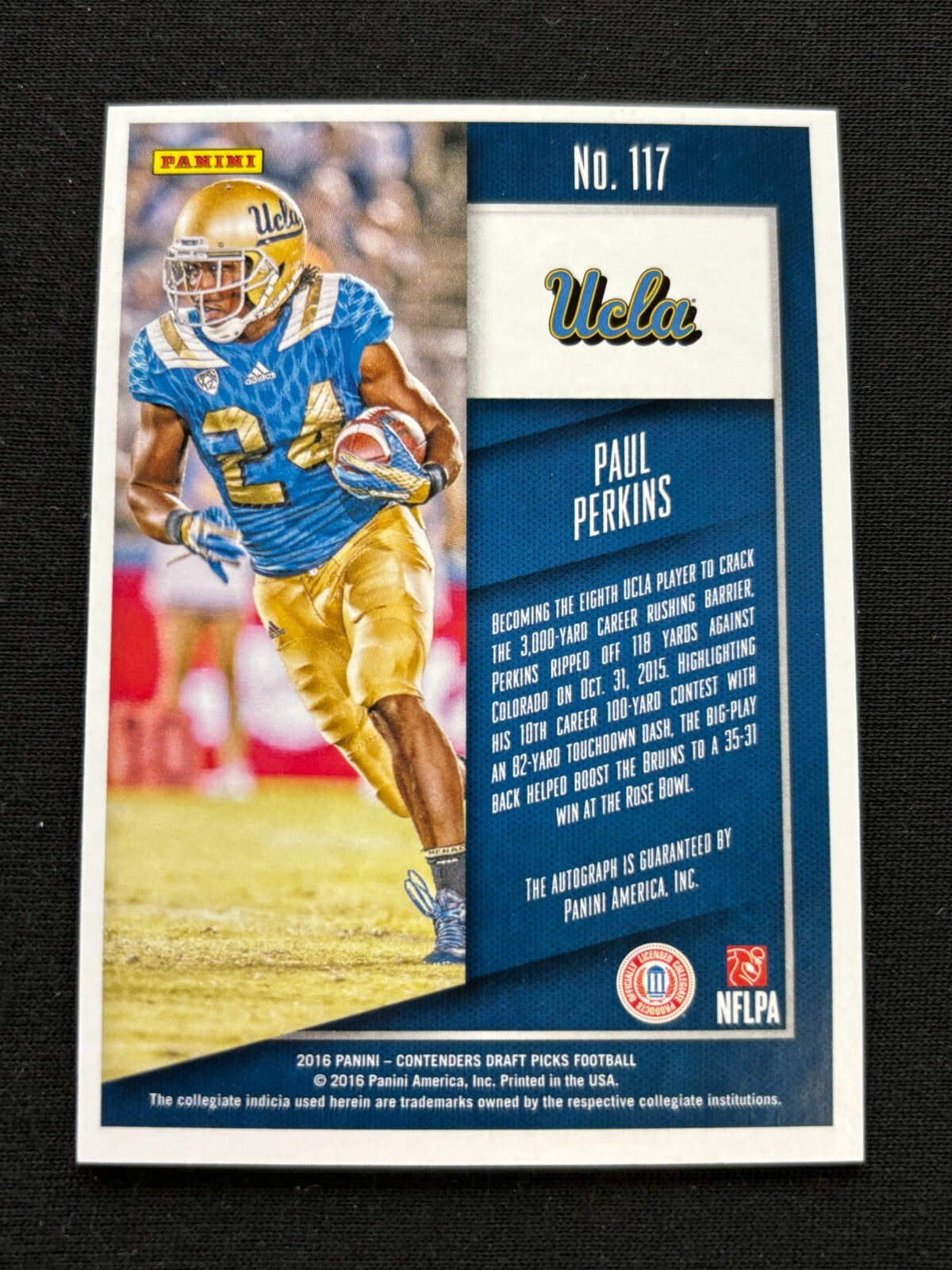 Paul Perkins 2016 Contenders Cracked Ice Auto Autograph RC UCLA Giants 2/23