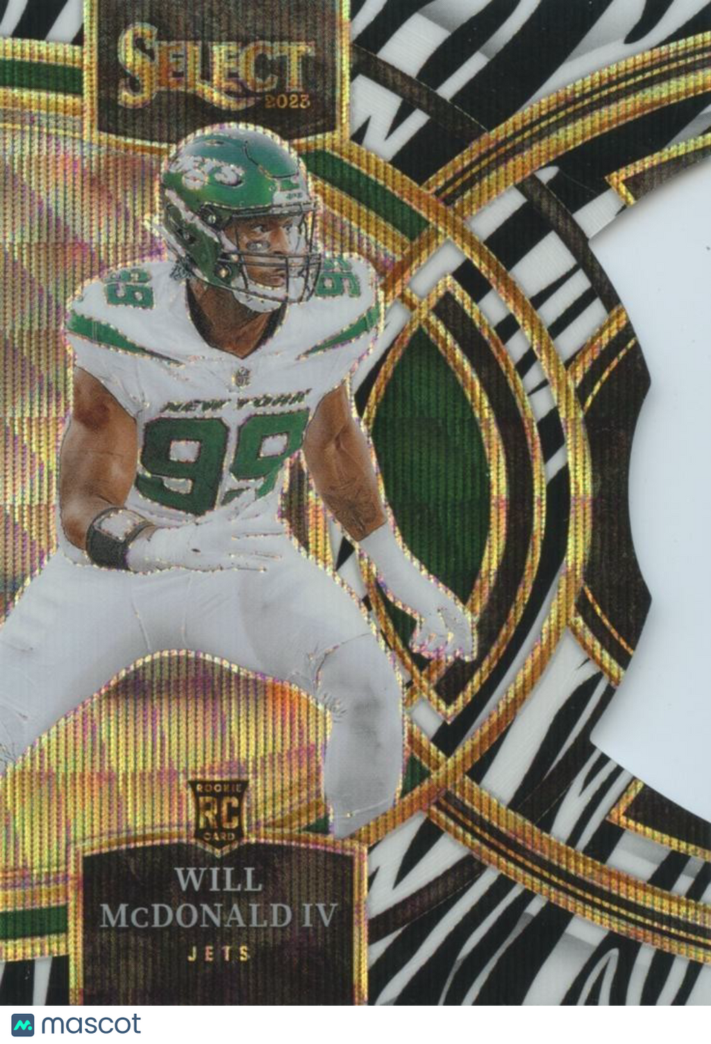 Will Mcdonald IV 2023 Select Zebra Prizm SSP Rookie RC New York Jets #192