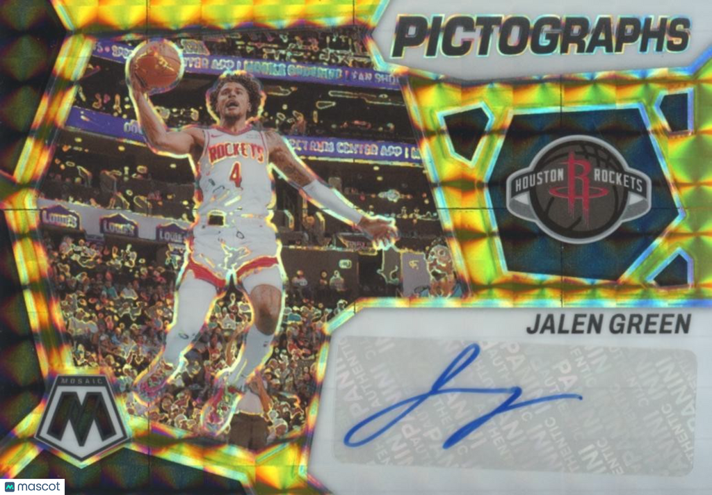 Jalen Green 2023-24 Mosaic Black Gold SSP Auto Autograph Houston Rockets 3/8