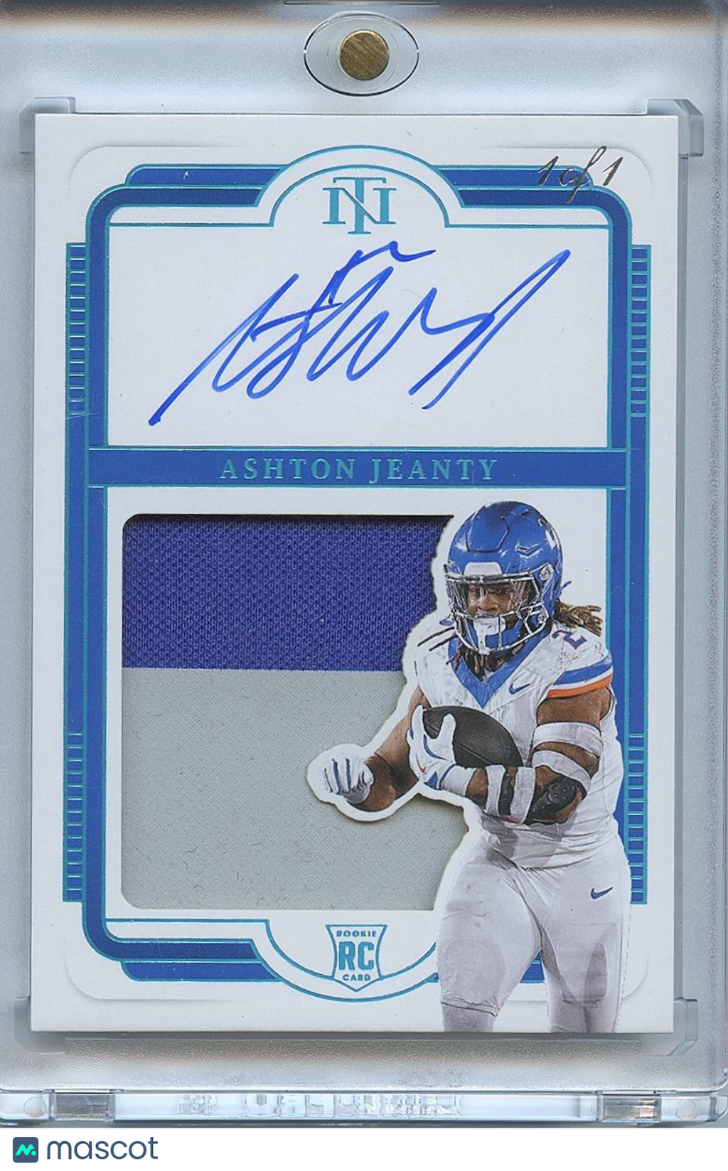 Ashton Jeanty 2025 National Treasures Auto Autograph Patch RC 1/1 Boise State