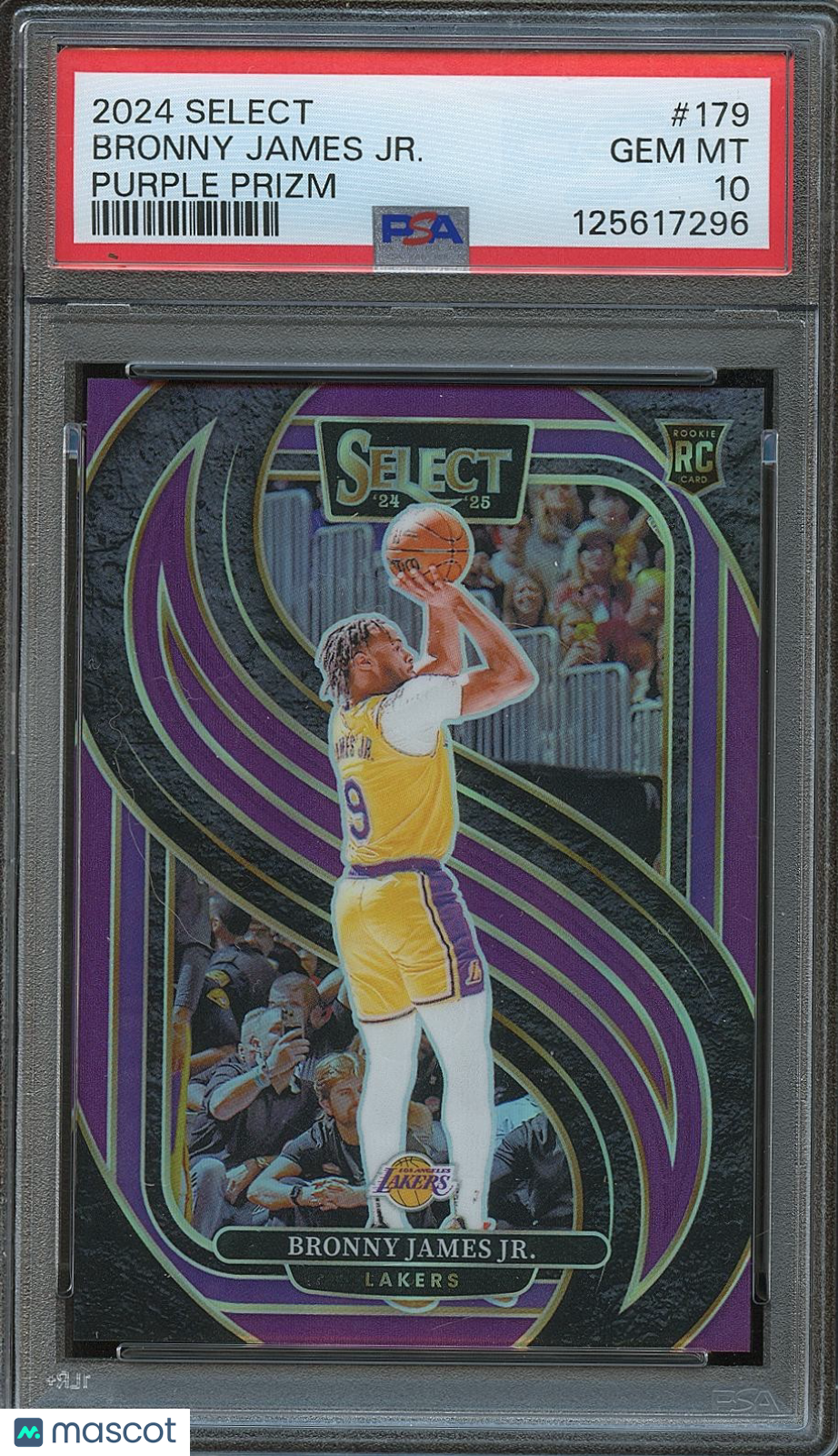 Bronny James Jr. 2024 Select Purple Prizm Rookie RC LA Lakers 31/99 PSA 10