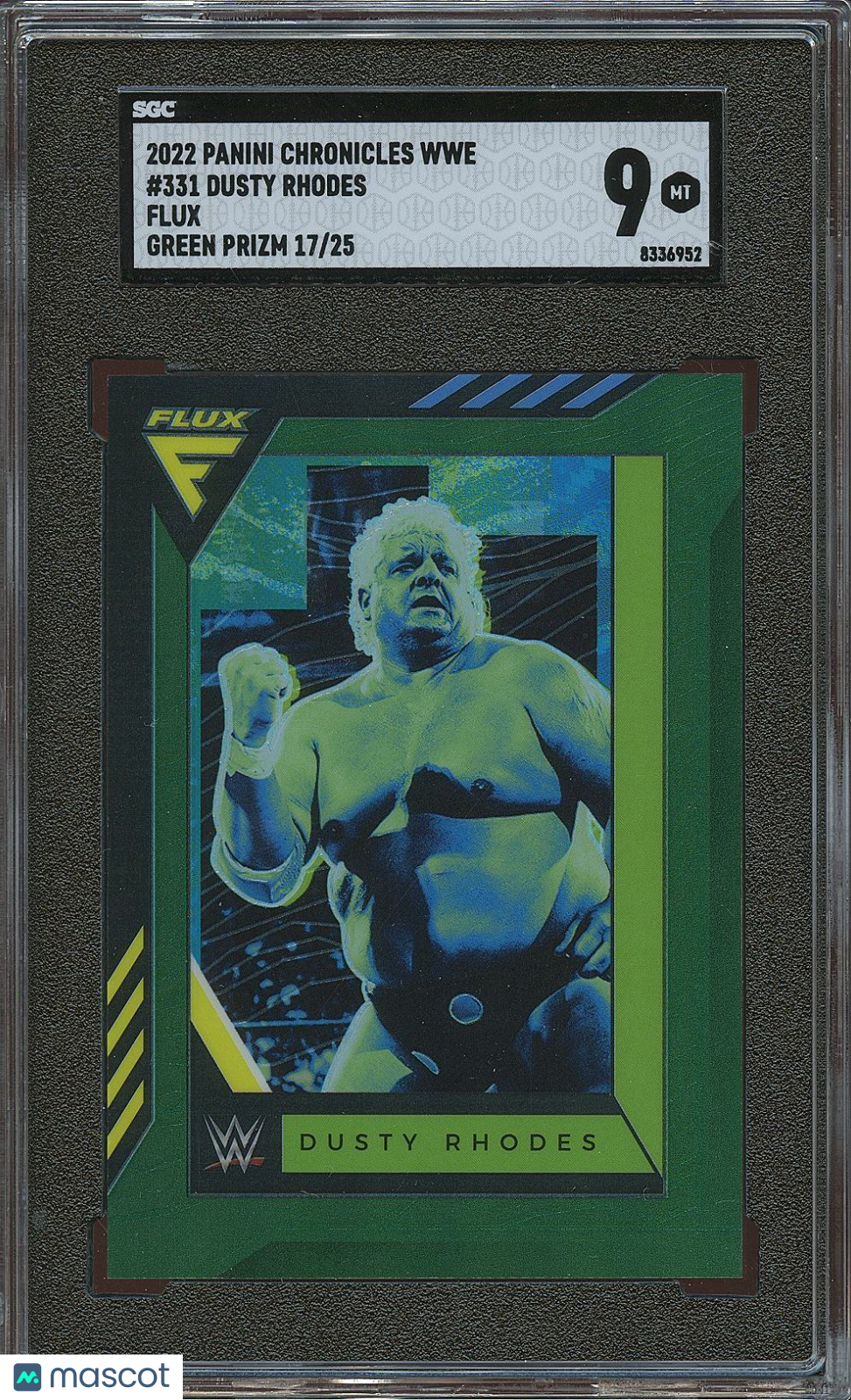 Dusty Rhodes 2022 Chronicles Flux Green Prizm 17/25 #331 WWE Wrestling SGC 9
