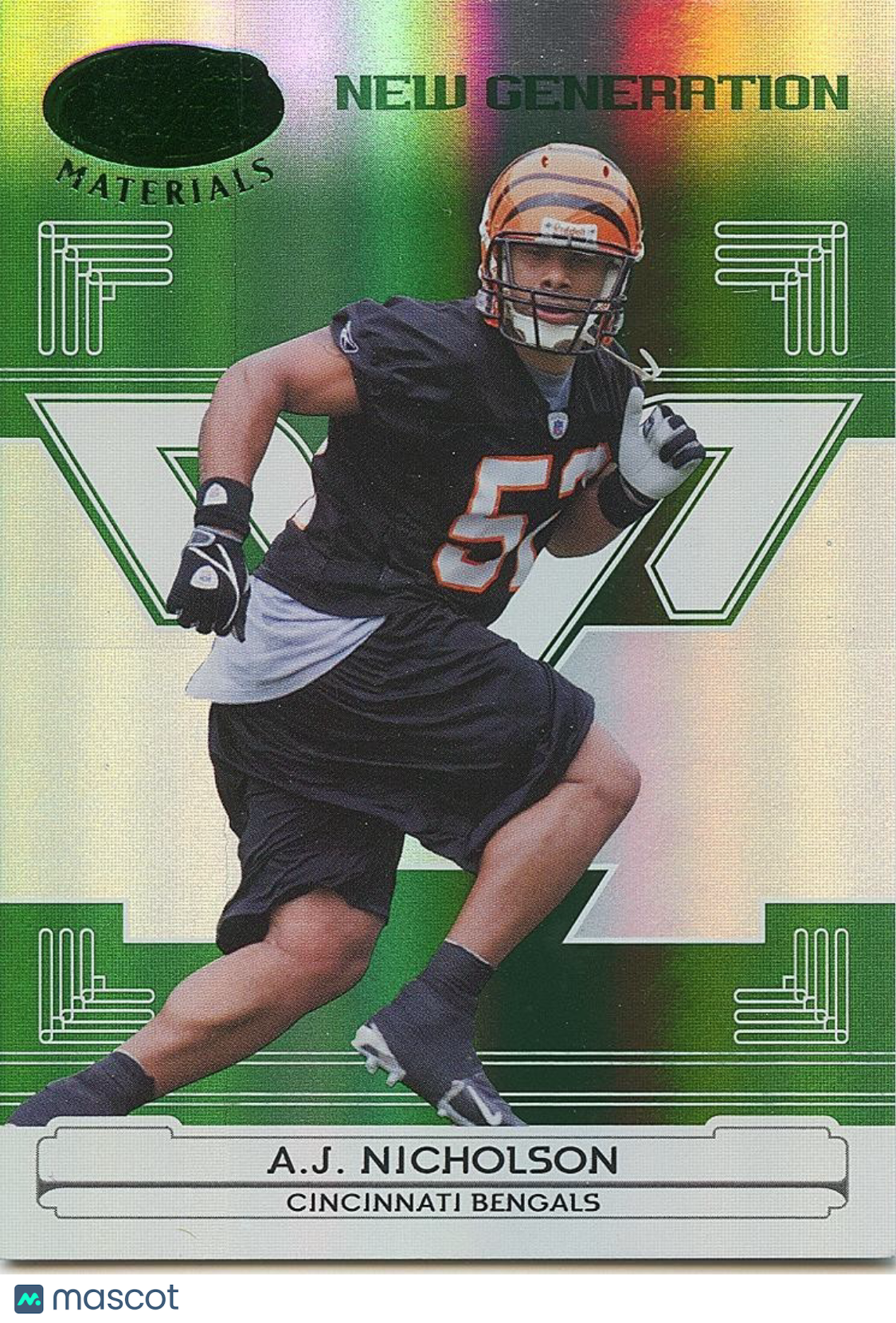 A.J. Nicholson 2006 Leaf Certified Emerald Green SSP RC Cincinnati Bengals 1/5
