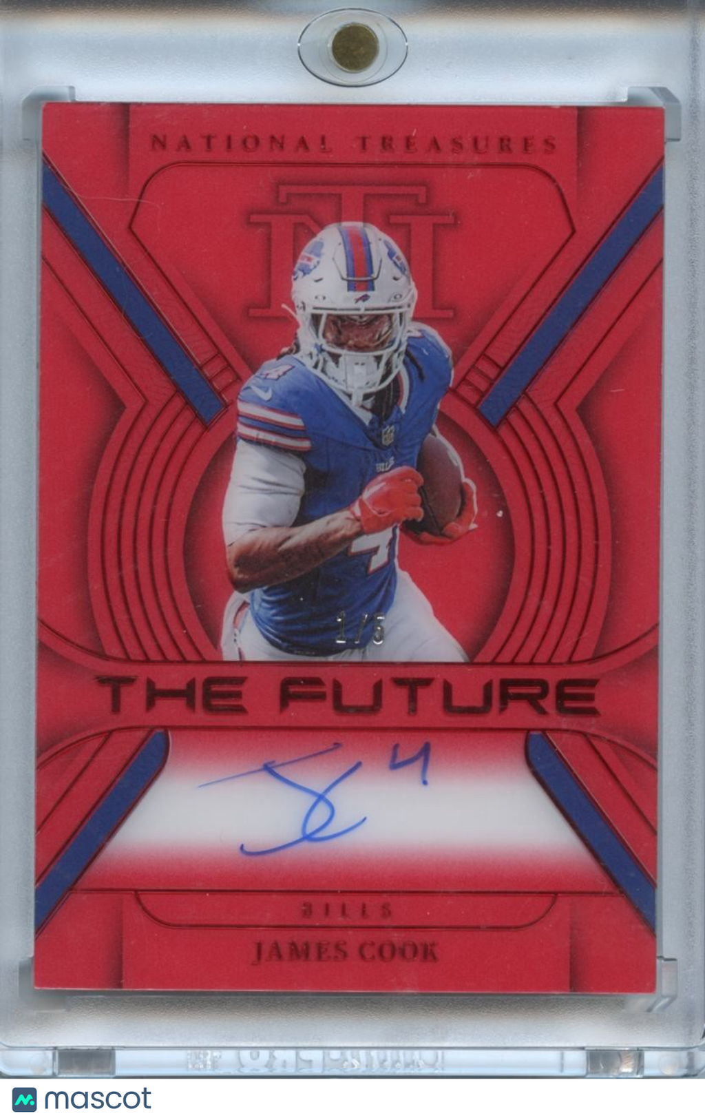 James Cook 2023 National Treasures On Card Auto Autograph Buffalo Bills 1/5