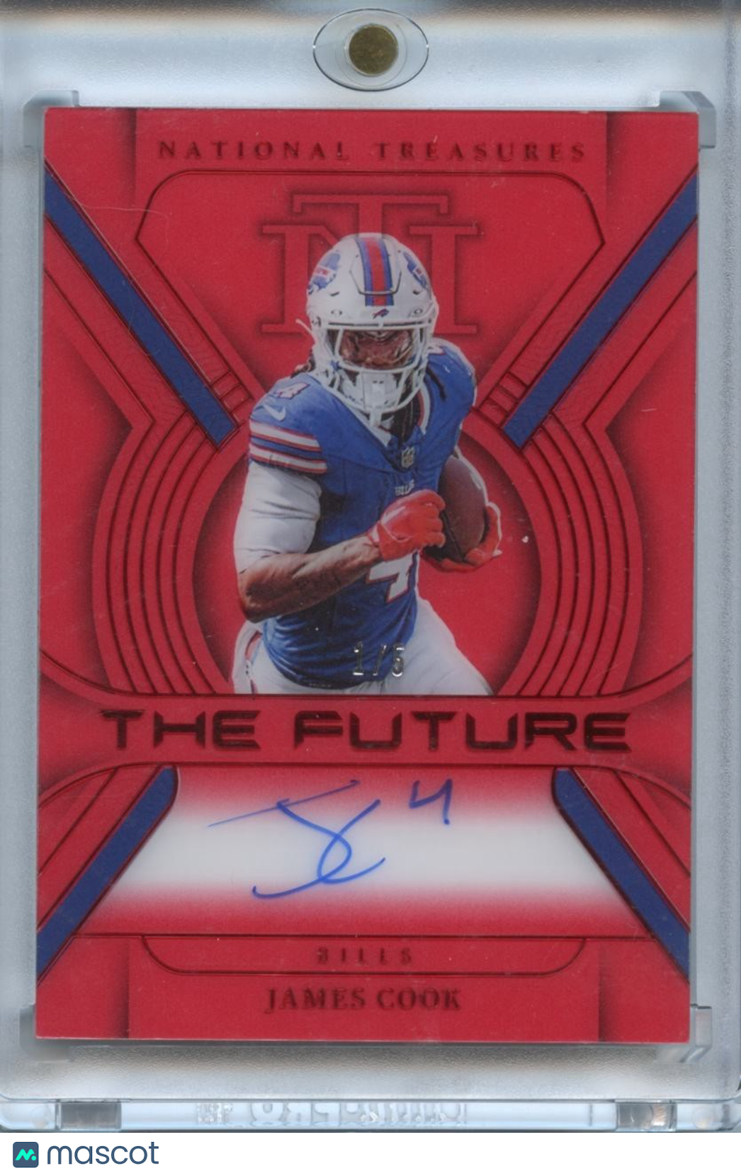 James Cook 2023 National Treasures On Card Auto Autograph Buffalo Bills 1/5