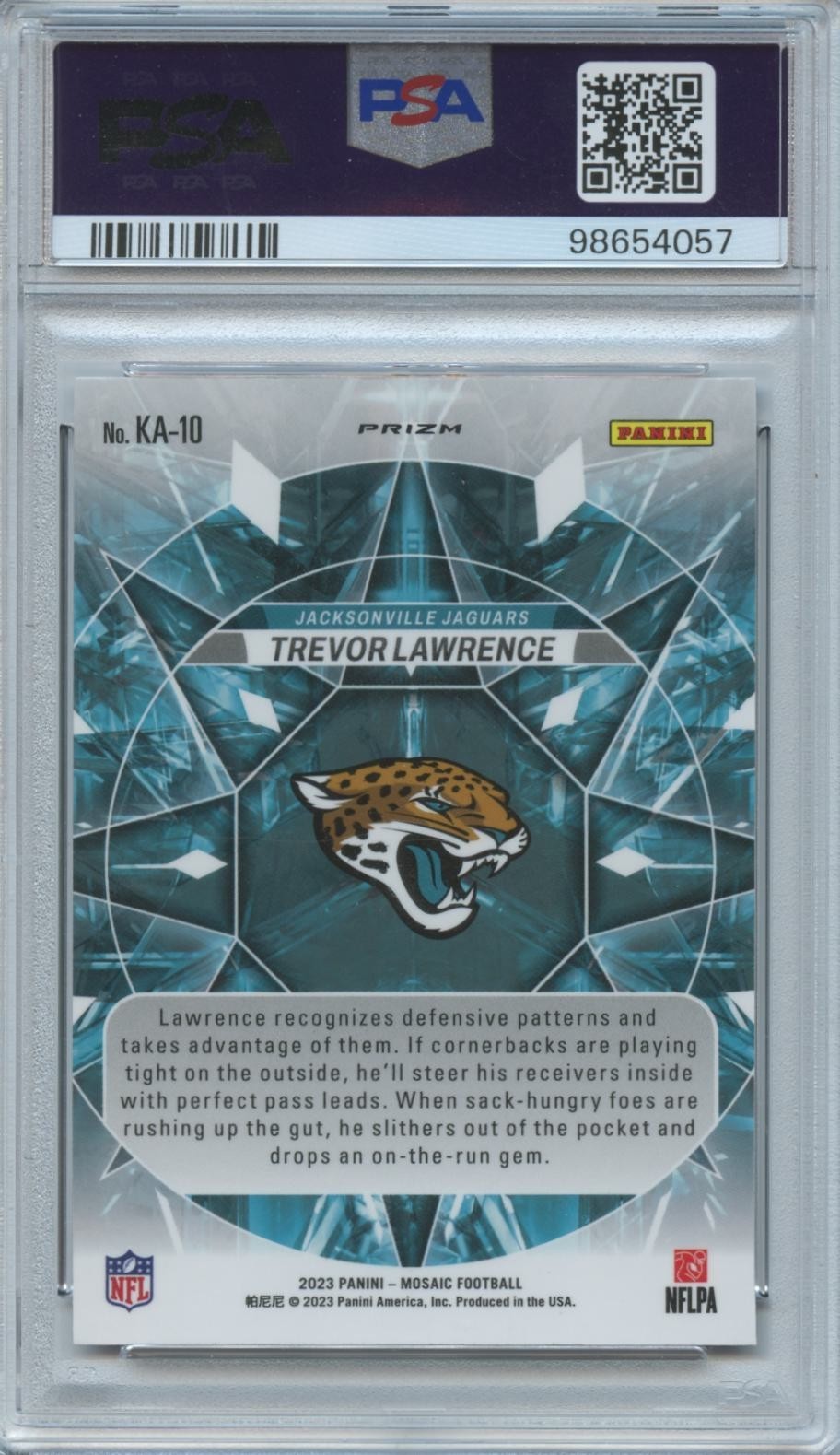 Trevor Lawrence 2023 Mosaic Kaleidoscopic CASE HIT Jacksonville Jaguars PSA 9