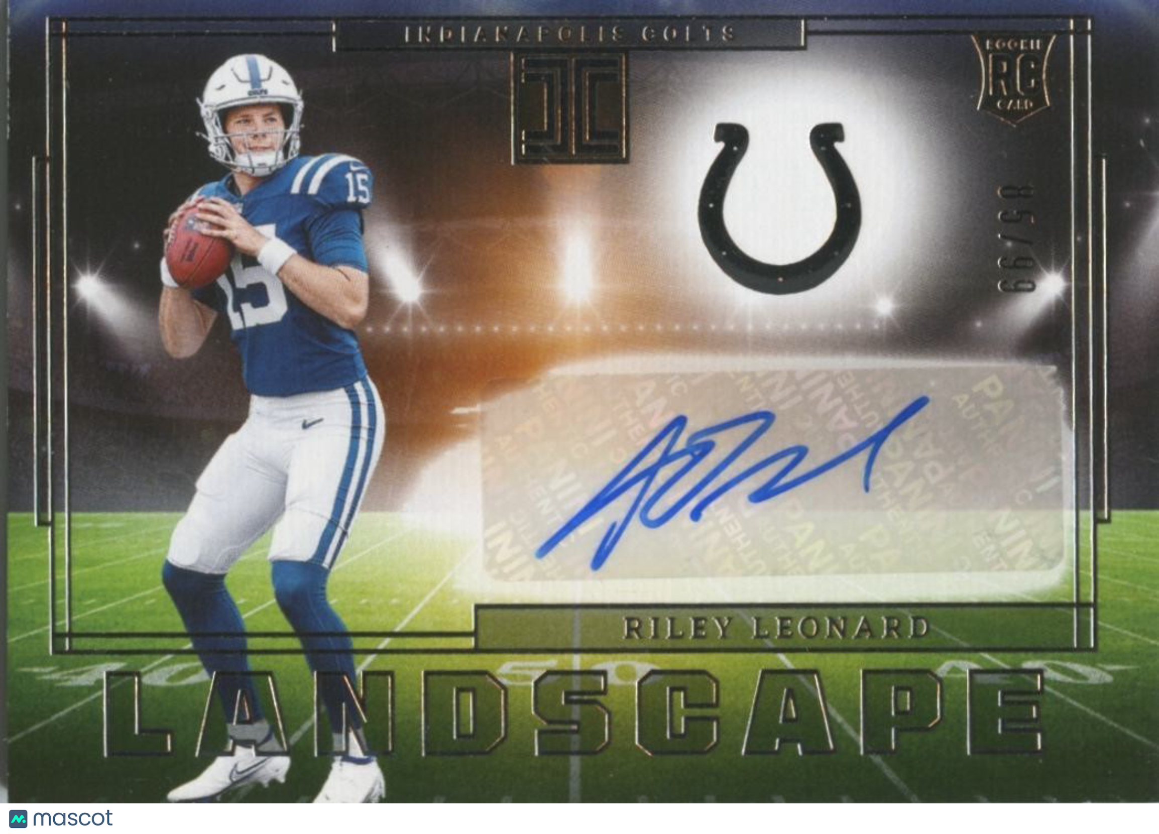 Riley Leonard 2025 Impeccable Auto Autograph RC Indianapolis Colts 85/99