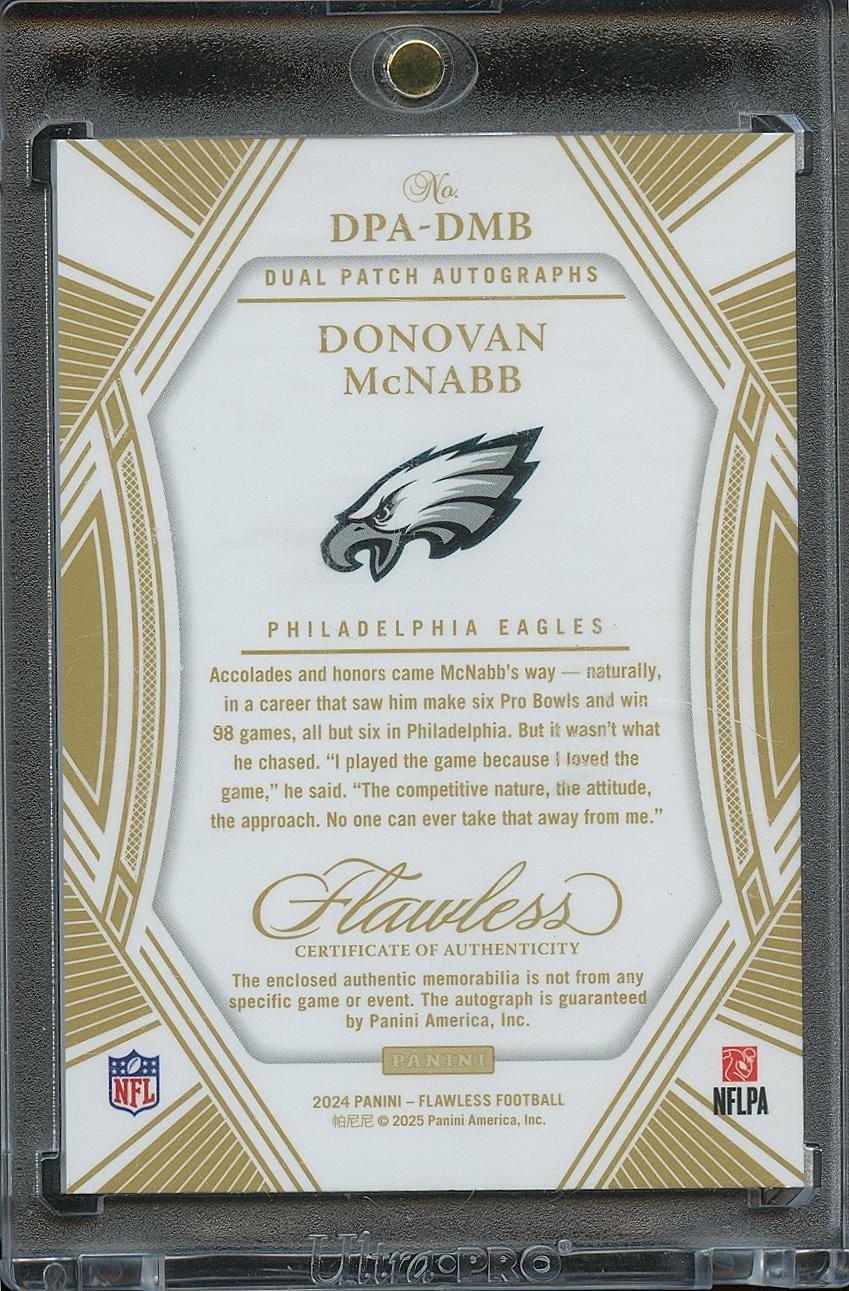 Donovan Mcnabb 2024 Flawless Auto Autograph Patch Philadelphia Eagles 3/20