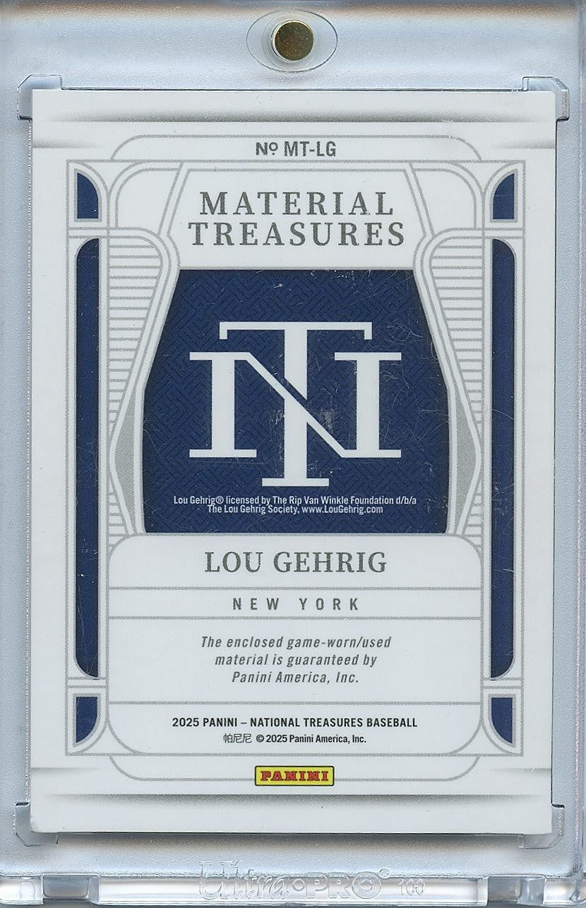 Lou Gehrig 2025 National Treasures Game Worn Patch New York Yankees 72/75