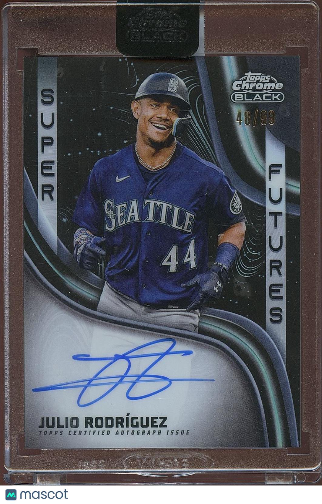 Julio Rodriguez 2023 Topps Chrome Black On Card Auto Autograph Mariners 48/99