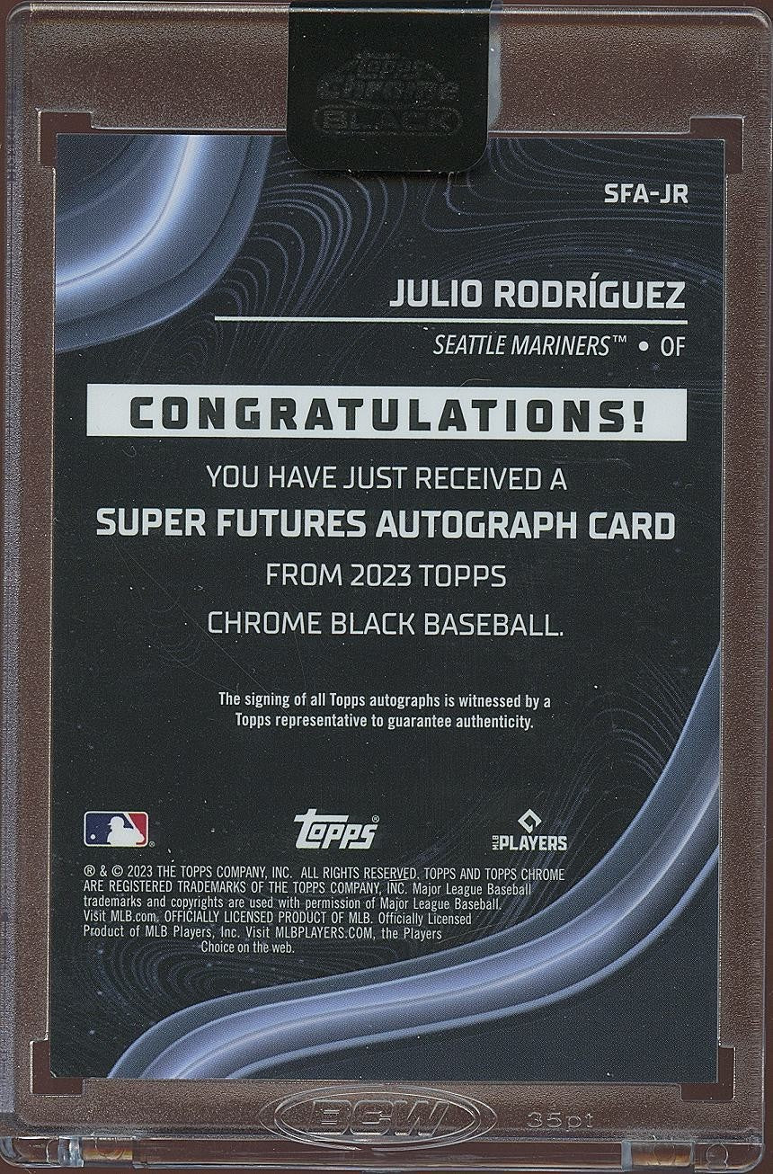 Julio Rodriguez 2023 Topps Chrome Black On Card Auto Autograph Mariners 48/99