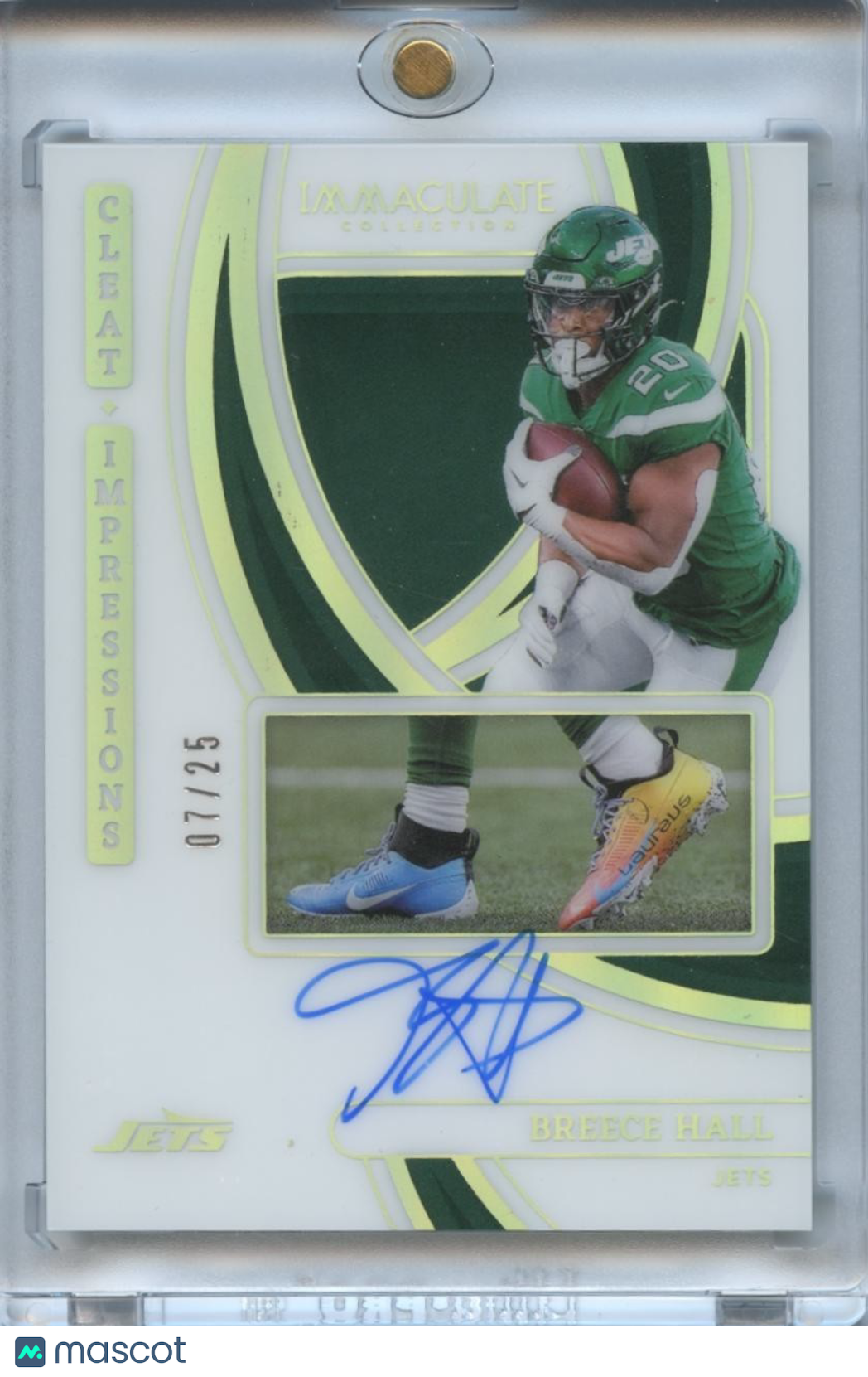 Breece Hall 2024 Immaculate On Card Auto Autograph Cleat New York Jets 7/25
