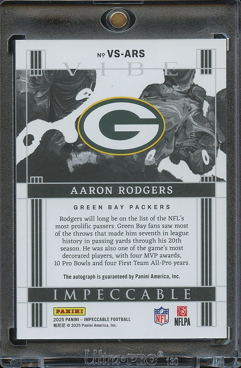 Aaron Rodgers 2025 Impeccable On Card Auto Autograph Green Bay Packers 14/25