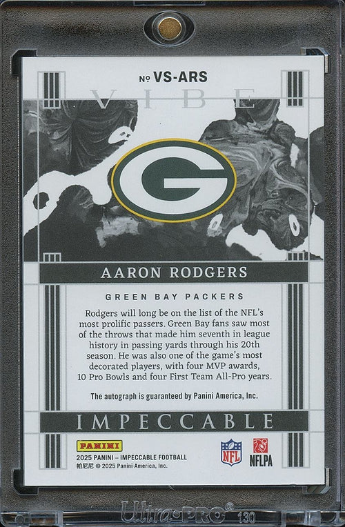 Aaron Rodgers 2025 Impeccable On Card Auto Autograph Green Bay Packers 14/25