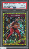 Tristan Thompson 2018 Optic Fastbreak GOLD Prizm Cleveland Cavaliers 7/10 PSA 10