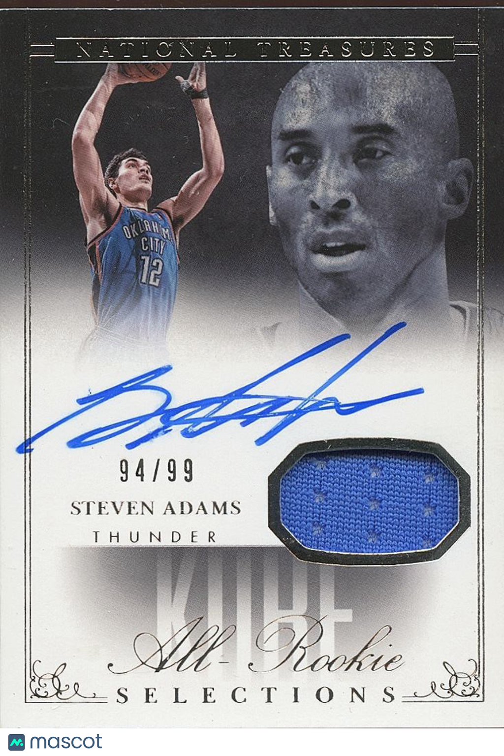 Steven Adams 2013-14 National Treasures Auto Autograph Kobe Bryant Thunder 94/99