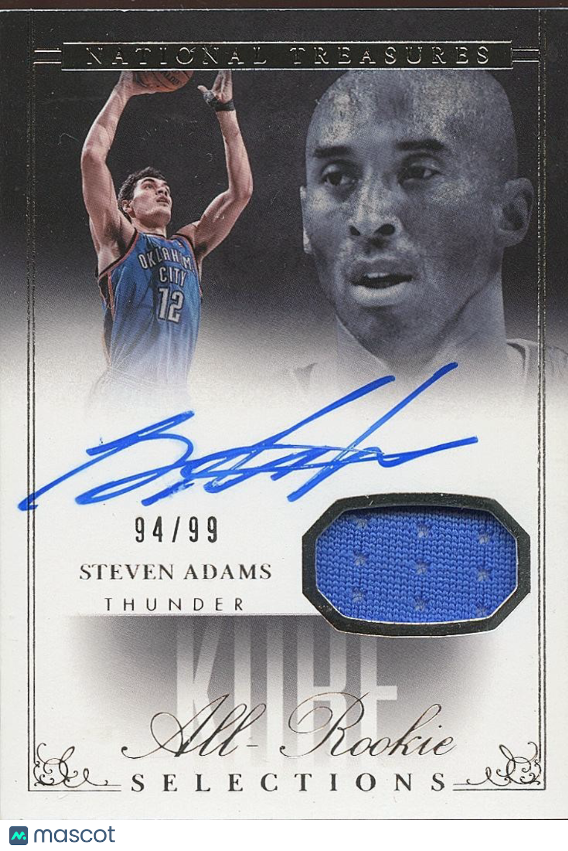 Steven Adams 2013-14 National Treasures Auto Autograph Kobe Bryant Thunder 94/99