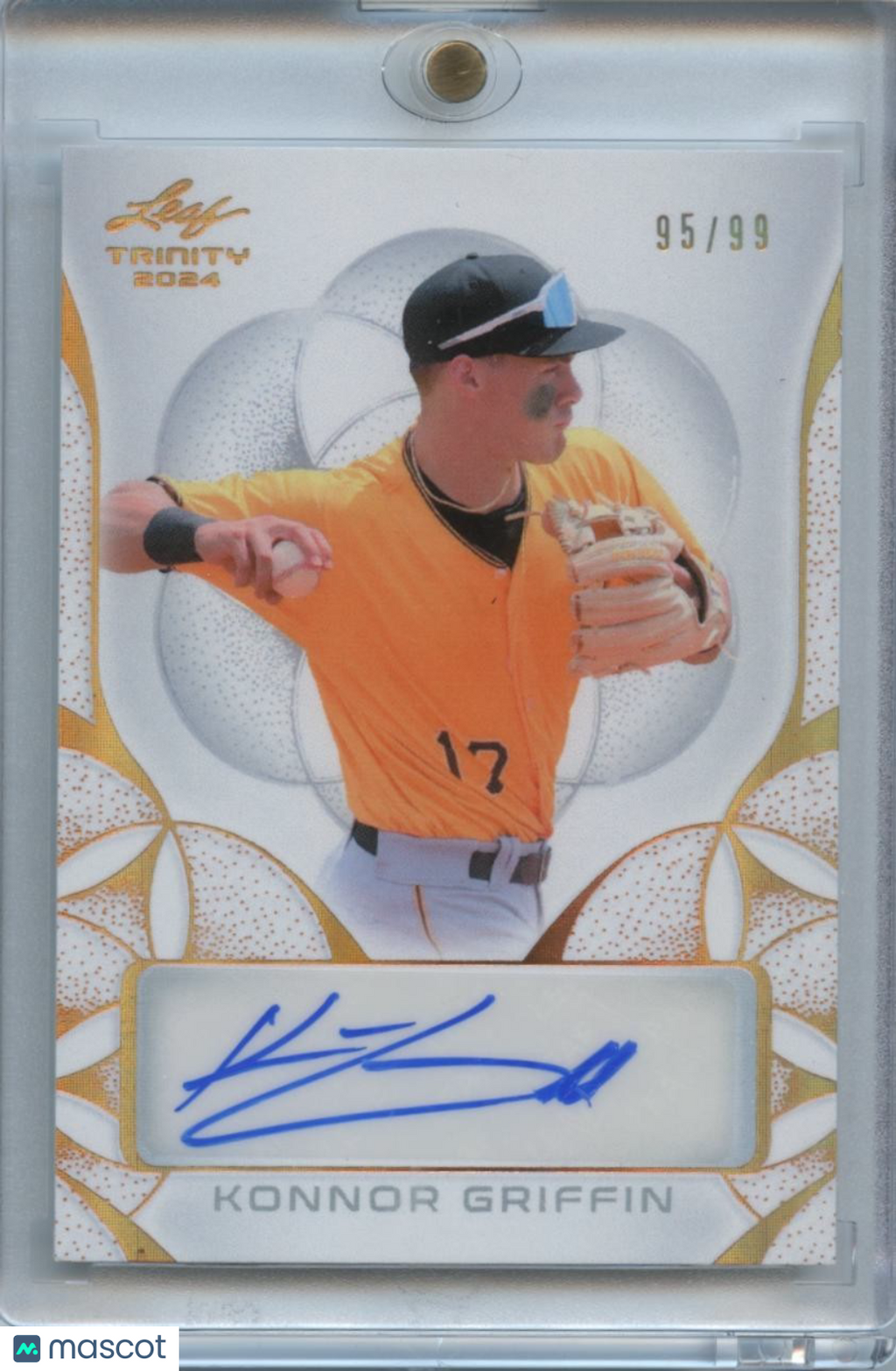 Konnor Griffin 2024 Leaf Trinity Auto Autograph Rookie Pittsburgh Pirates 95/99