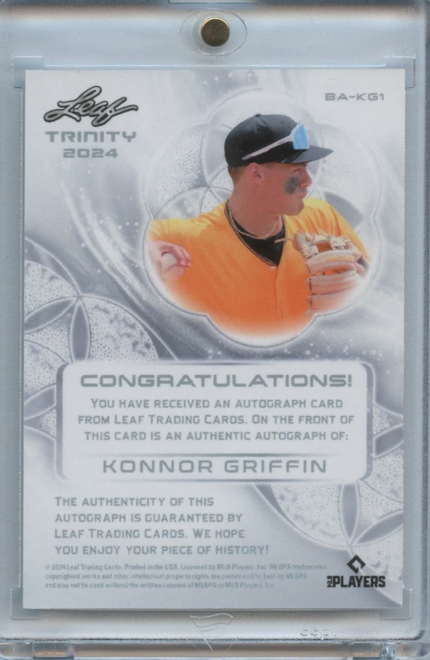 Konnor Griffin 2024 Leaf Trinity Auto Autograph Rookie Pittsburgh Pirates 95/99