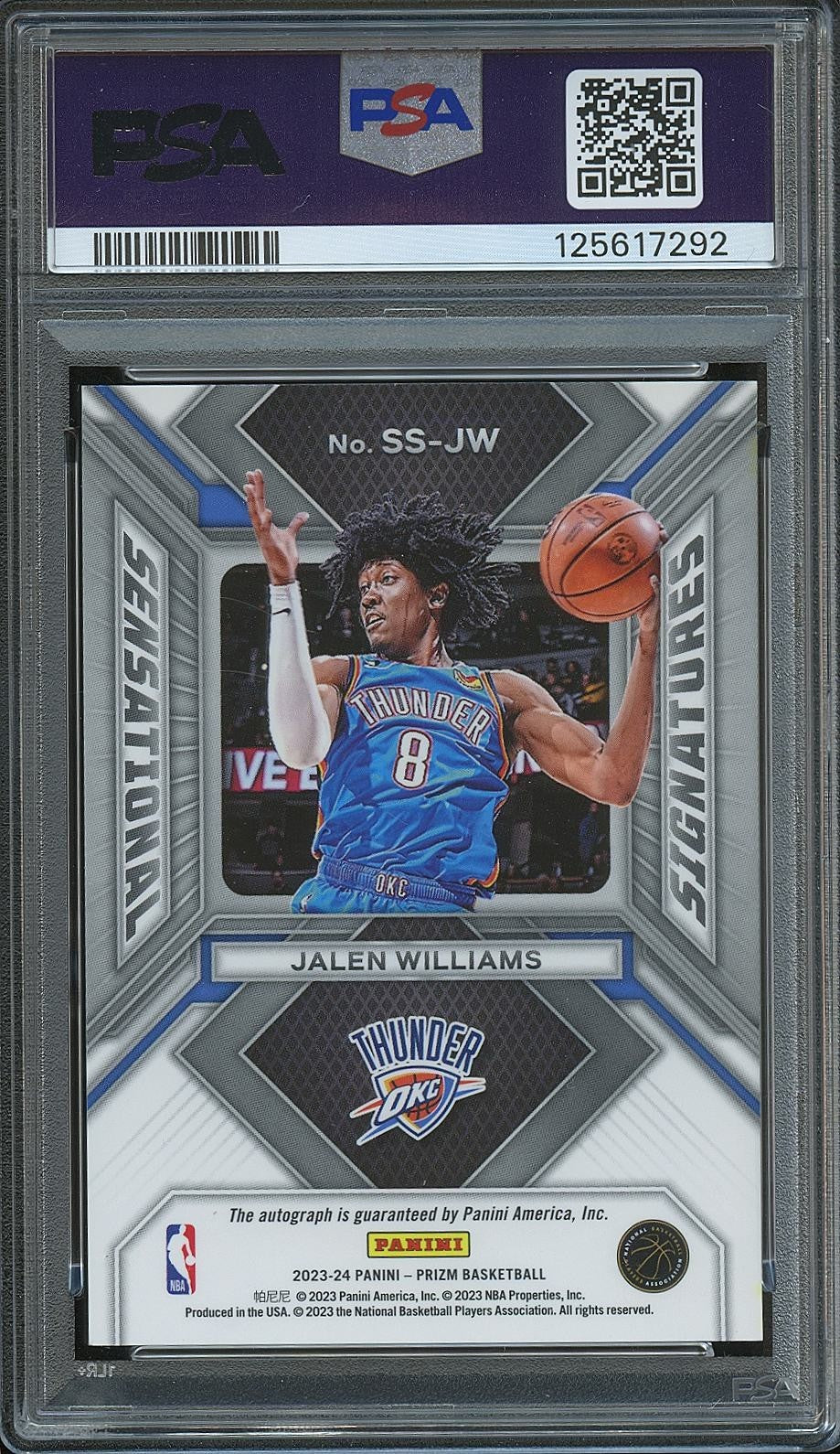 Jalen Williams 2023-24 Prizm Sensation Auto Autograph OKC Thunder PSA 10