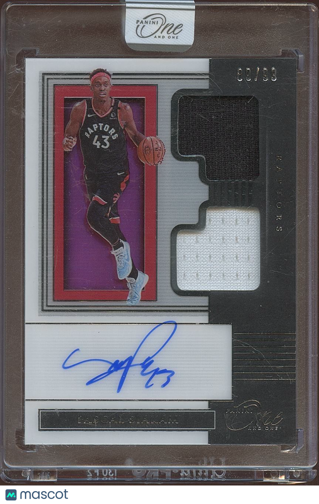 Pascal Siakam 2019-20 Panini One Auto Autograph Game Worn Patch Raptors 89/99