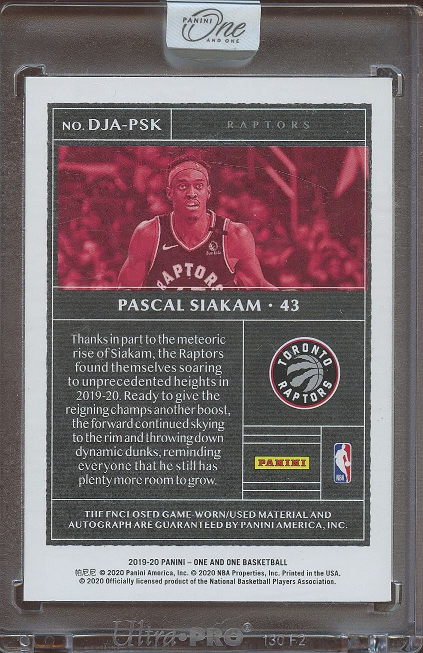 Pascal Siakam 2019-20 Panini One Auto Autograph Game Worn Patch Raptors 89/99