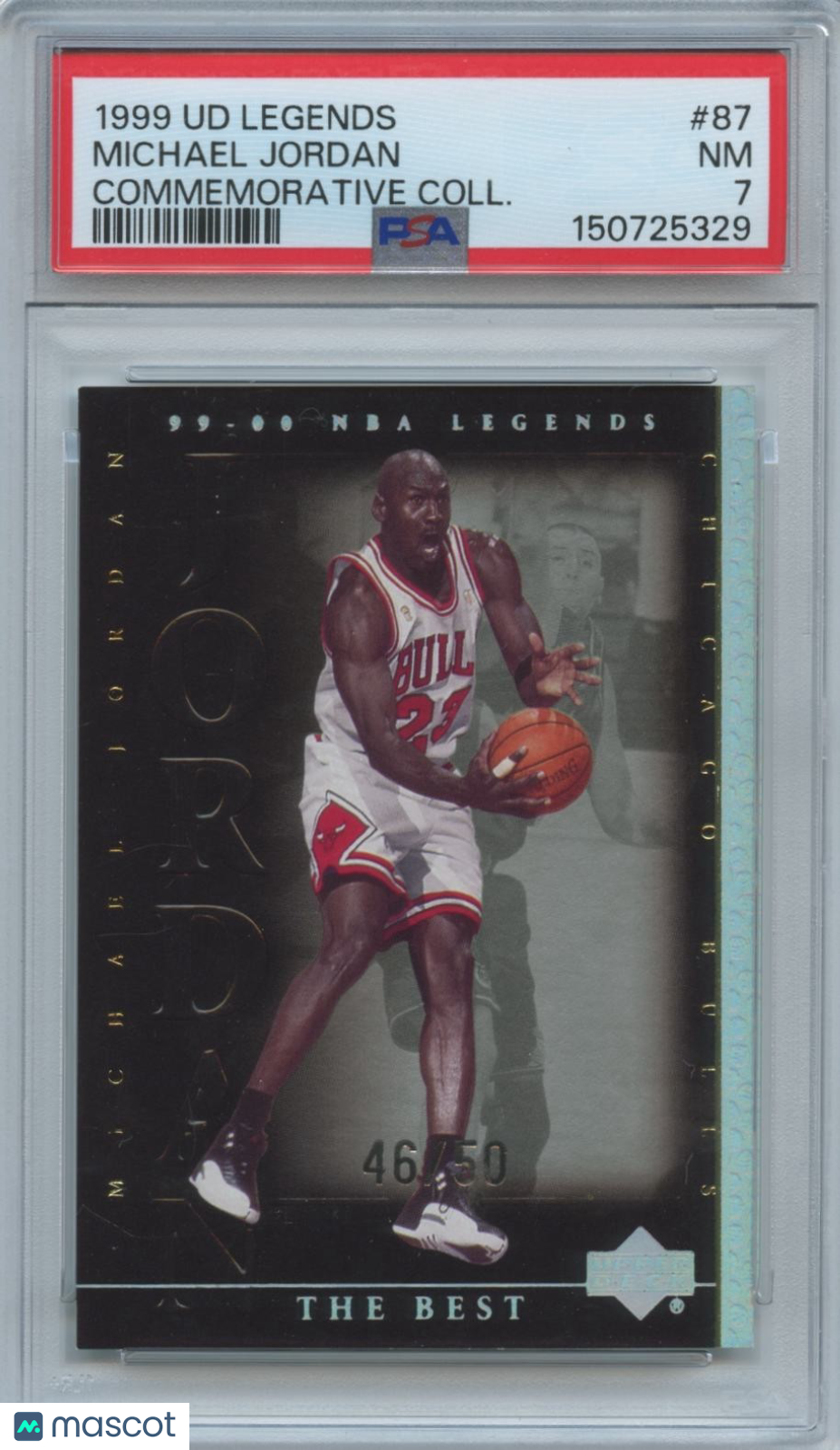 Michael Jordan 1999 UD Legends Commemorative Collections Bulls 46/50 PSA 7