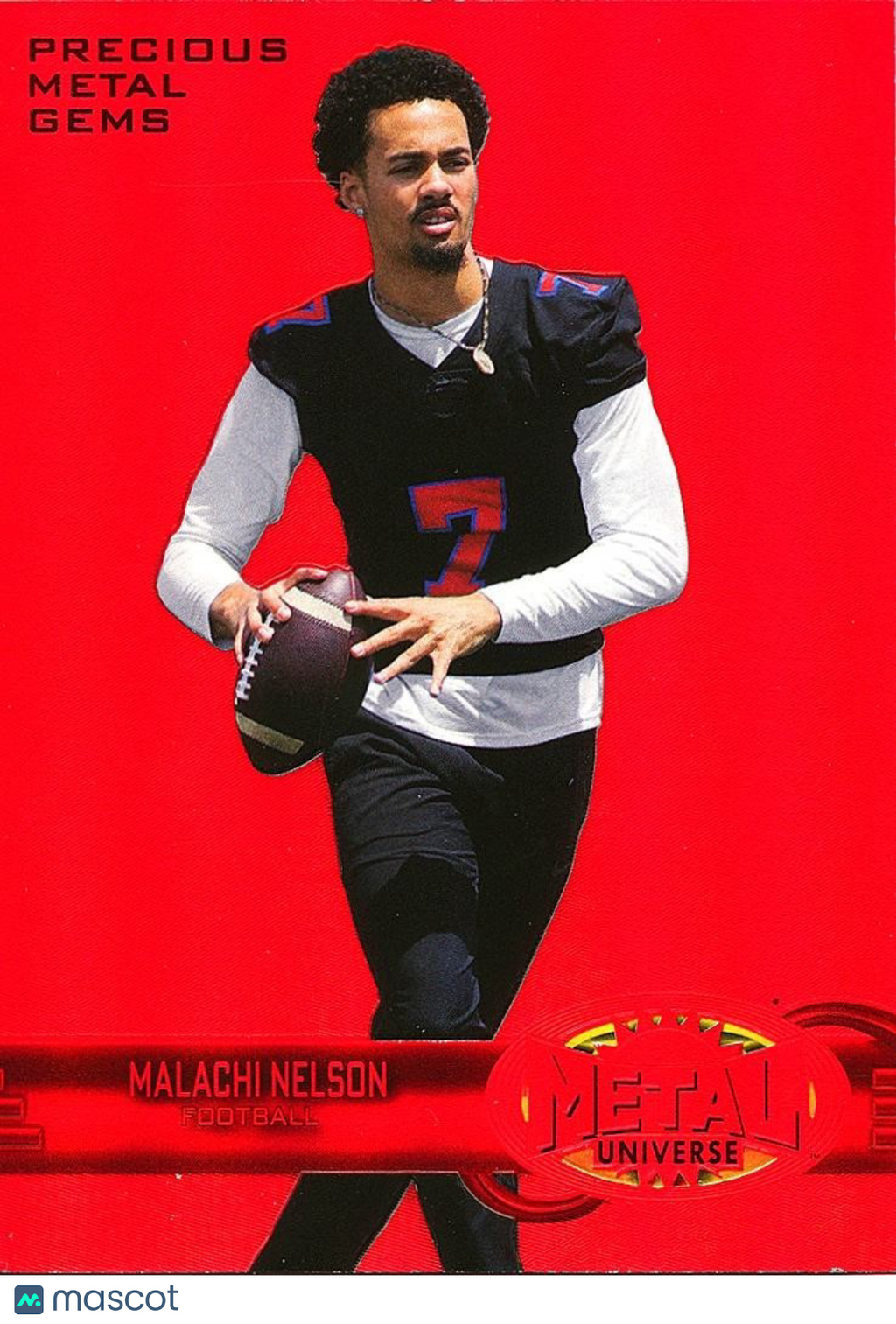 Malachi Nelson 2024 Skybox Metal Red PMG Precious Metal Gems USC Boise 94/100