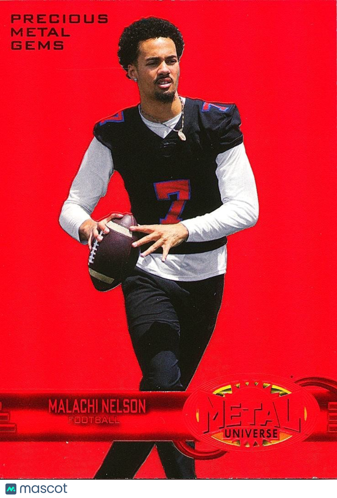 Malachi Nelson 2024 Skybox Metal Red PMG Precious Metal Gems USC Boise 94/100