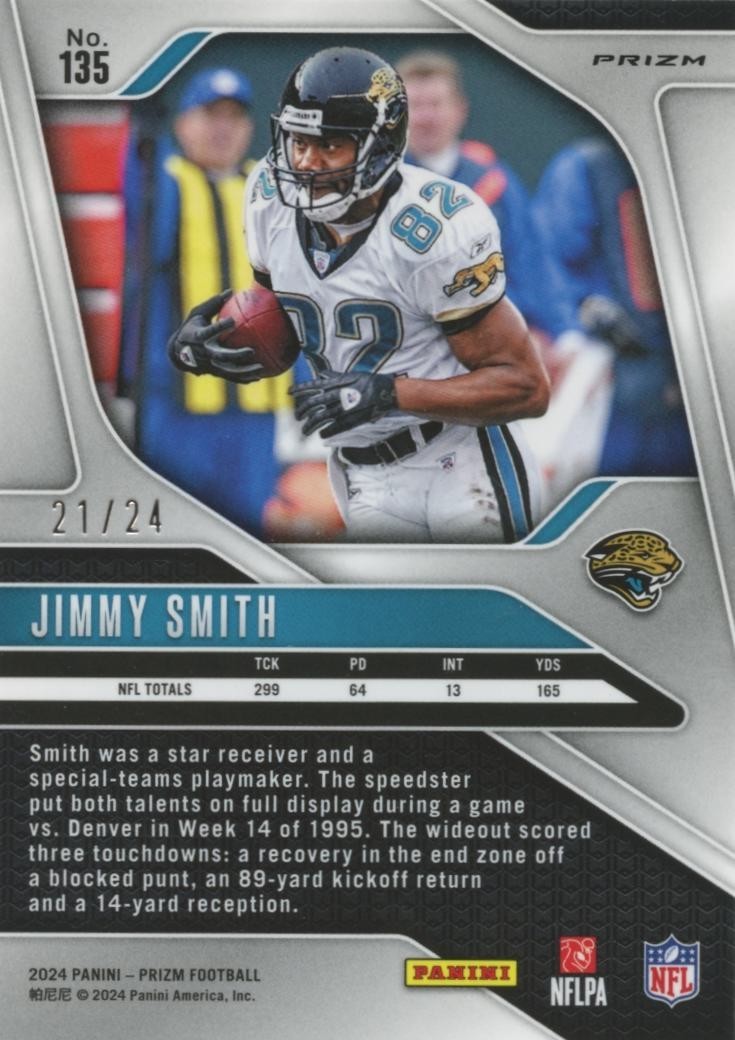 Jimmy Smith 2024 Prizm GOLD Sparkle Prizm SSP Jacksonville Jaguars 21/24
