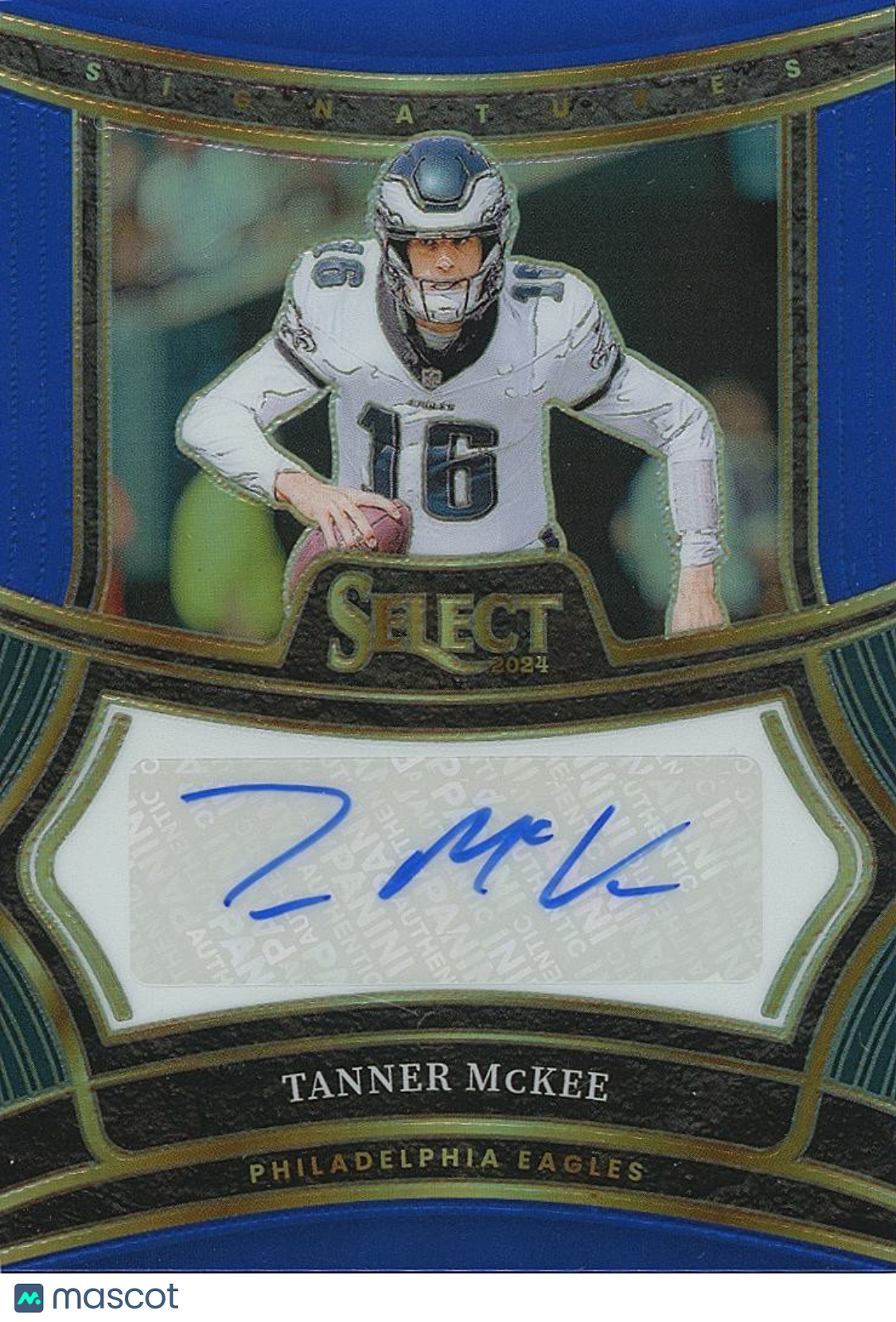 Tanner Mckee 2024 Select Blue Auto Autograph Philadelphia Eagles 19/149