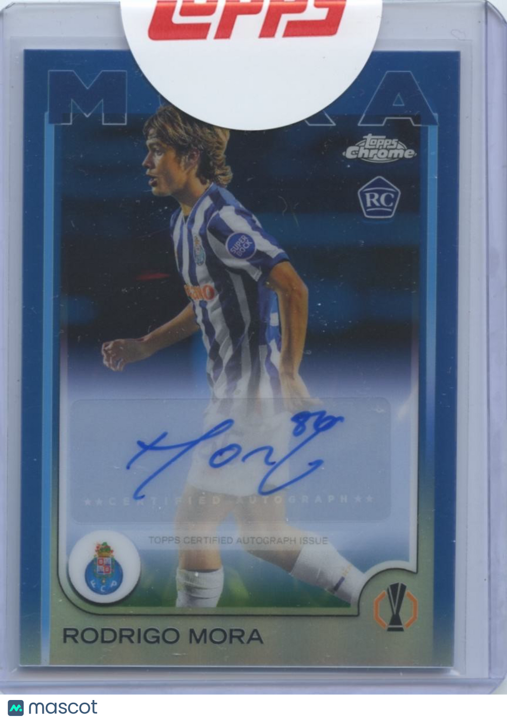 Rodrigo Mora 2025 Topps Chrome Blue Auto Autograph RC FC Porto 17/150