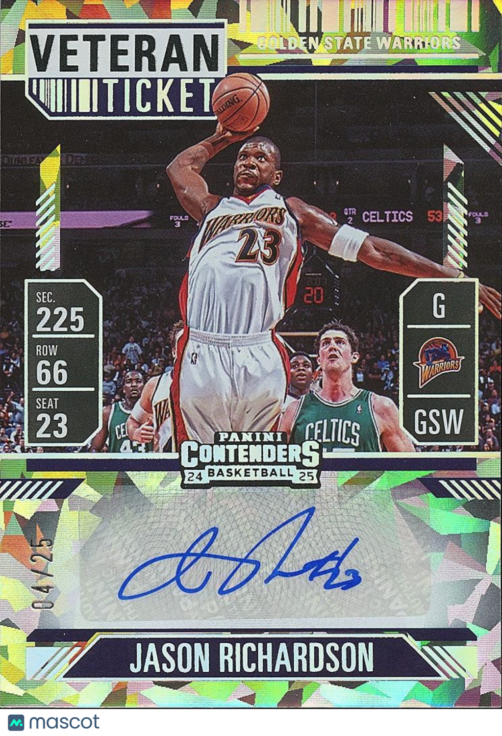 Jason Richardson 2024-25 Contenders Cracked Ice Auto Autograph Warriors 4/25