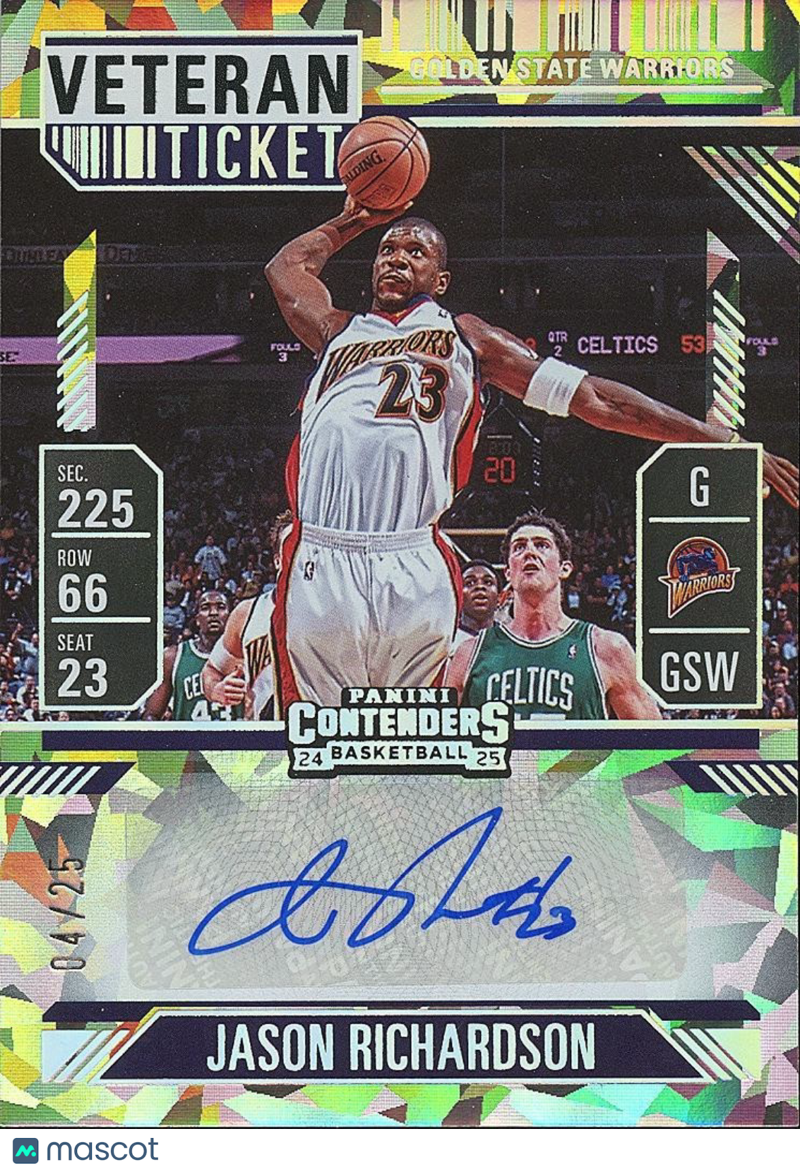 Jason Richardson 2024-25 Contenders Cracked Ice Auto Autograph Warriors 4/25
