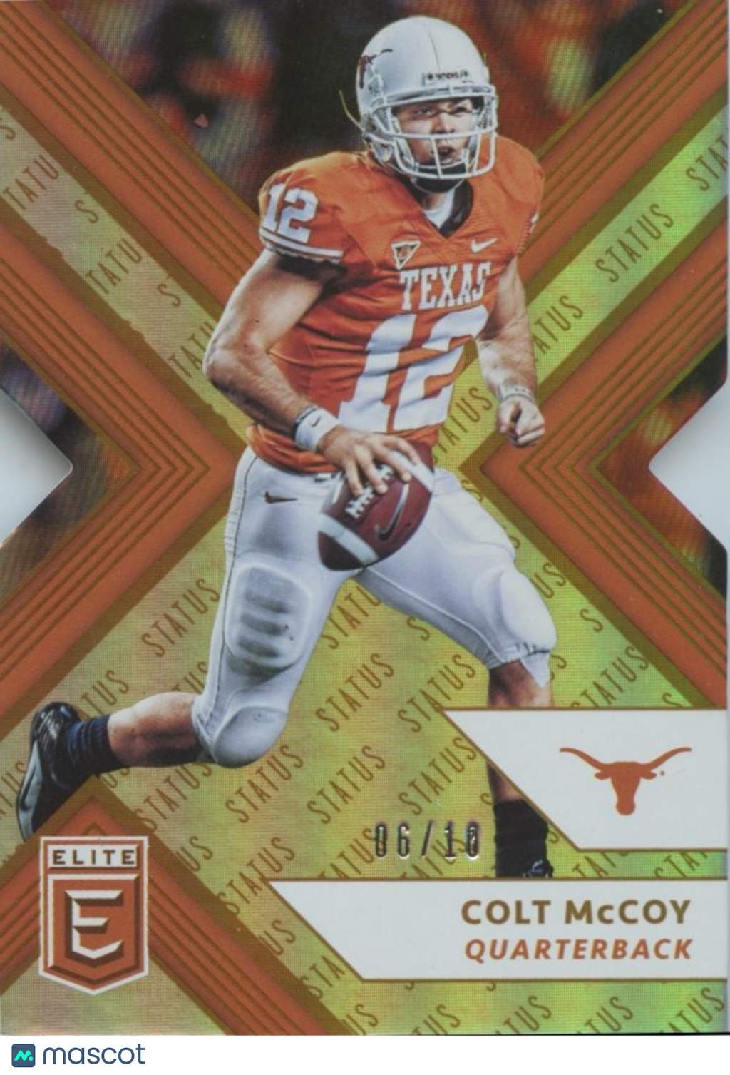 Colt Mccoy 2018 Elite GOLD Status Die-Cut Texas Longhorns 6/10 #22