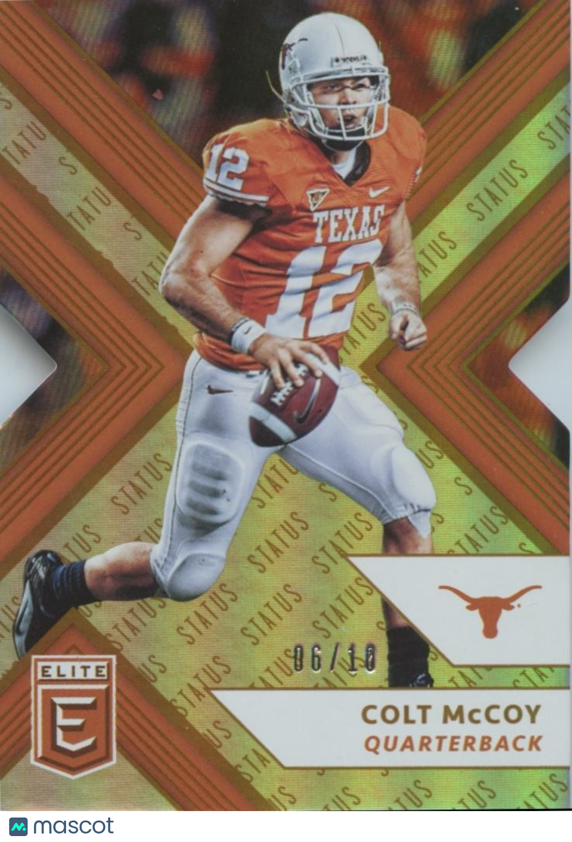 Colt Mccoy 2018 Elite GOLD Status Die-Cut Texas Longhorns 6/10 #22